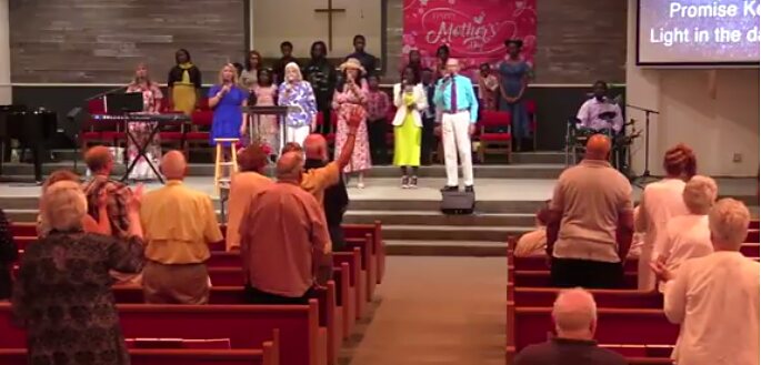 Worship team leading music at Parkview Baptist Church